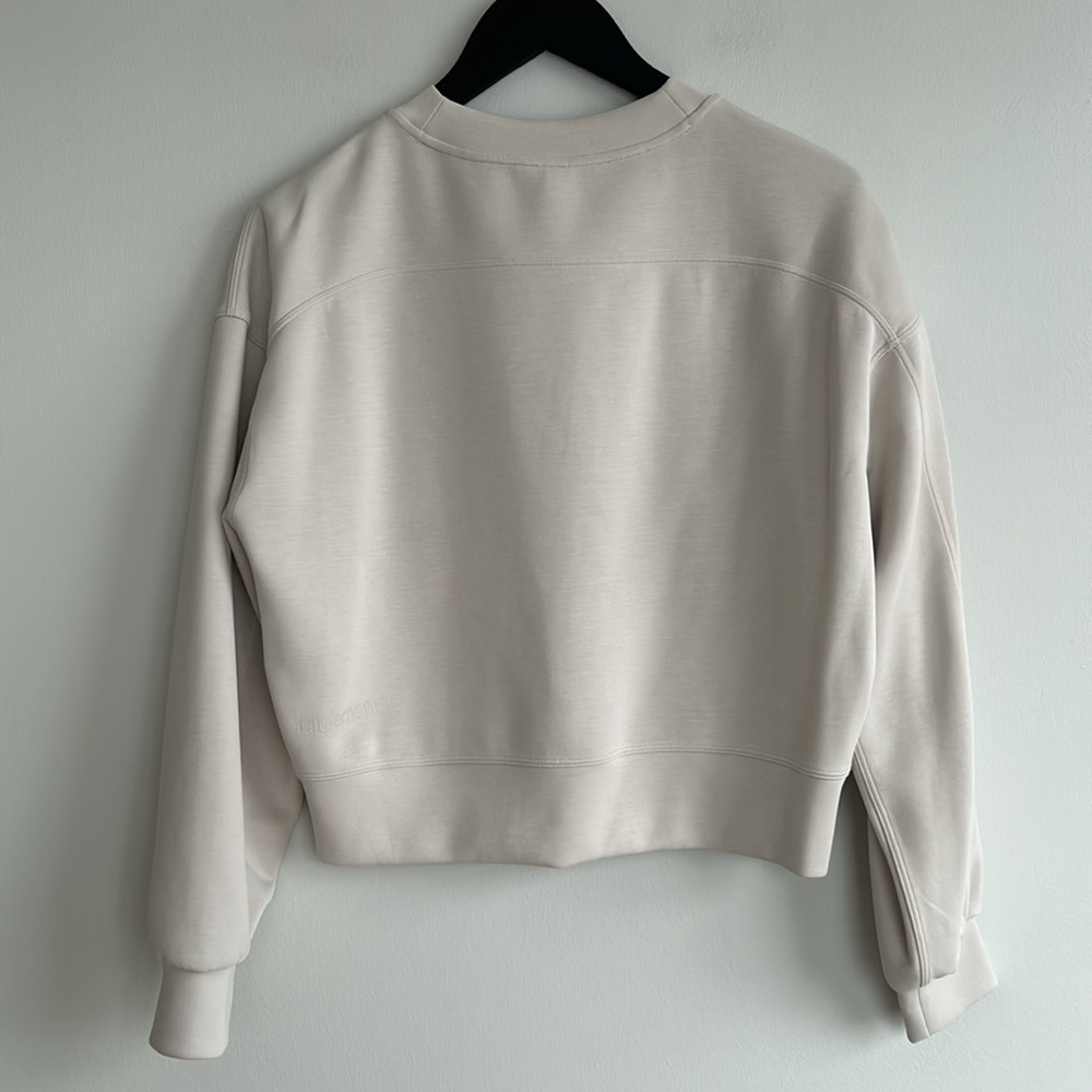 Softstreme Perfectly Oversized Cropped Crew In White Opal - Picture 5 of 7